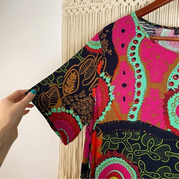 Zanzea Abstract Funky Print Short Sleeve Maxi Dress with Pockets Size XXL - Picture 5 of 12